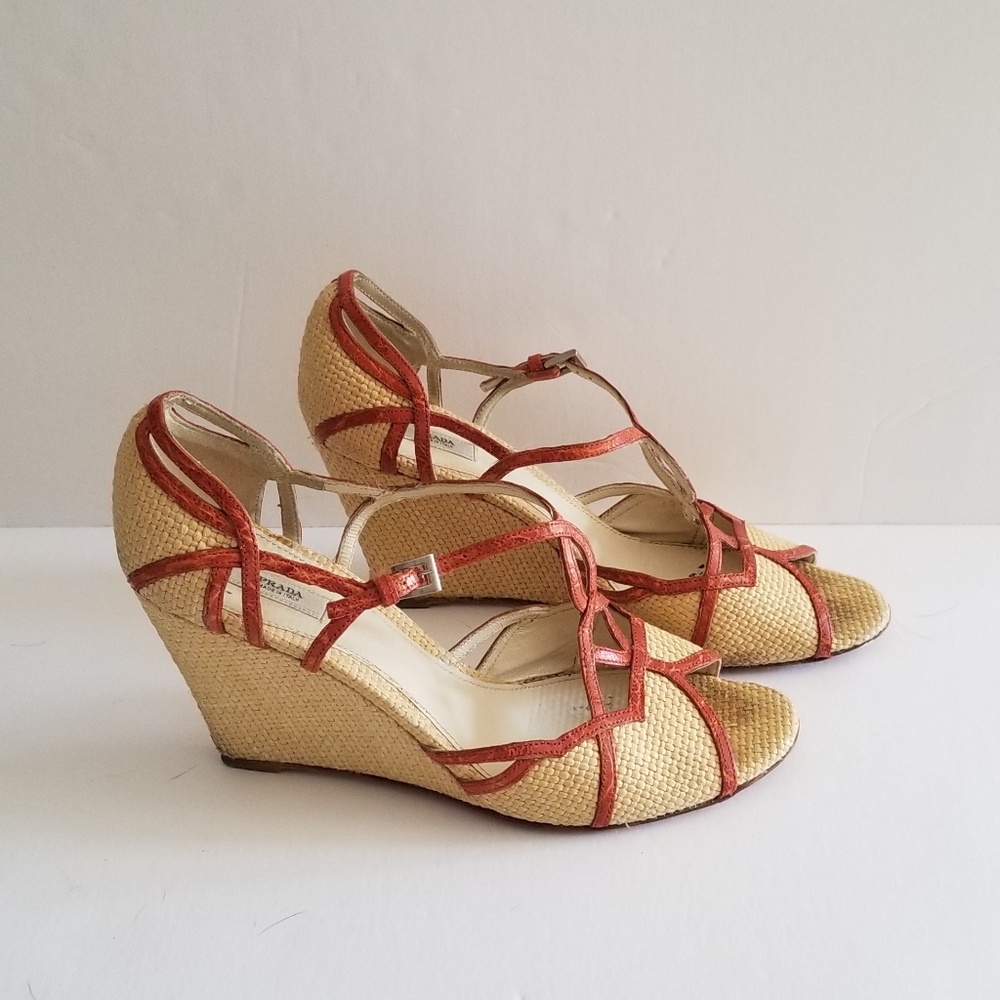 Authentic Prada Wedge Espadrilles